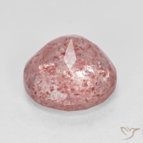 Quartzo Morango Rosa Terroso Natural 3.04ct, Redondo, Translúcido