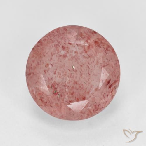 3.03ct Natural Rosa Claro Rosa Quartzo Morango, Redondo, Translúcido
