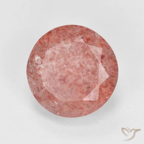 Quartzo Morango rosa médio Natural 2.97ct, Redondo, Translúcido