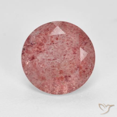 2.85ct Natural rosa médio Quartzo Morango, Redondo, Translúcido
