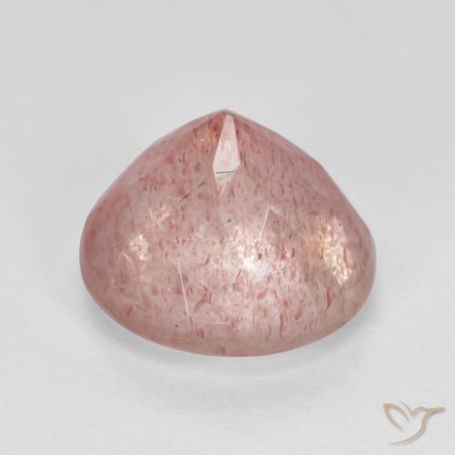 Quartzo Morango Rosa Terroso Natural 3.00ct, Redondo, Translúcido