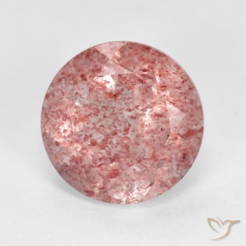 2.76ct Natural Rosa Médio Claro Quartzo Morango, Redondo, Translúcido