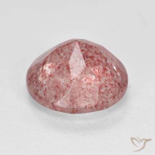 Quartzo Morango Rosa Médio Claro Natural 2.76ct, Redondo, Translúcido