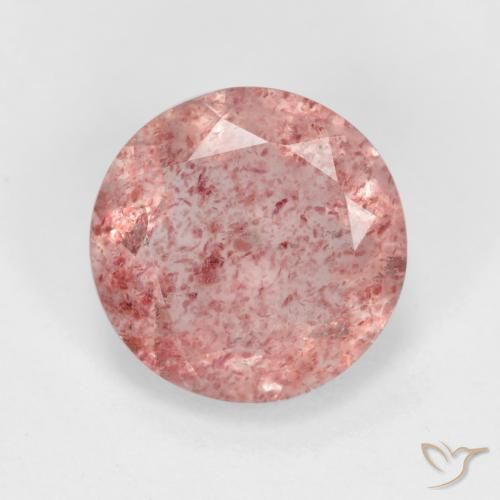2.34ct Natural Rosa Claro Rosa Quartzo Morango, Redondo, Translúcido