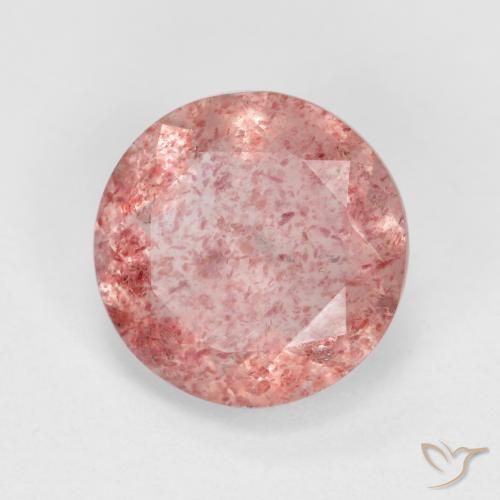 Quartzo Morango Rosa Claro Rosa Natural 2.34ct, Redondo, Translúcido