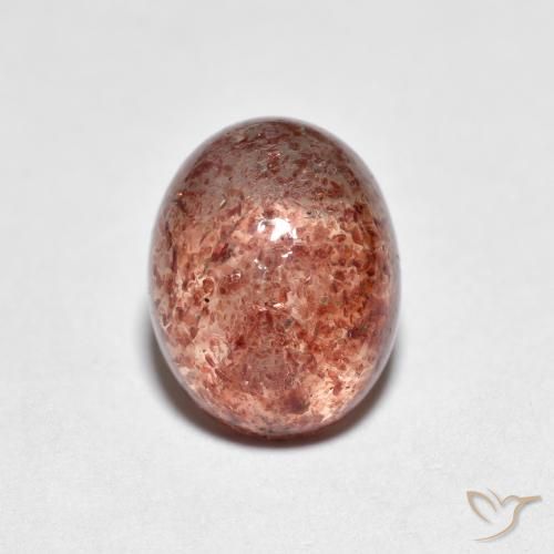Quartzo Morango Vermelho Tijolo Claro Natural 2.35ct, oval, Transparente