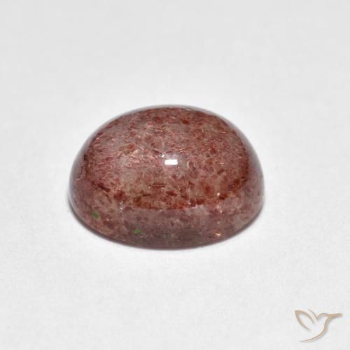 Quartzo Morango Vermelho Tijolo Claro Natural 2.35ct, oval, Transparente