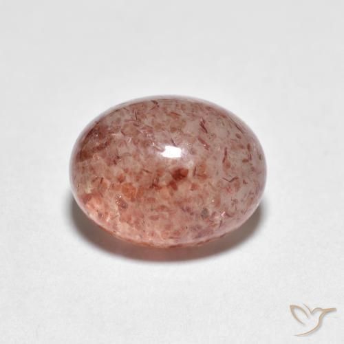 Quartzo Morango Vermelho Tijolo Claro Natural 2.47ct, oval, Transparente