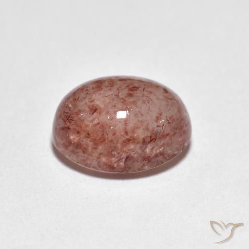 Quartzo Morango Vermelho Tijolo Claro Natural 2.47ct, oval, Transparente
