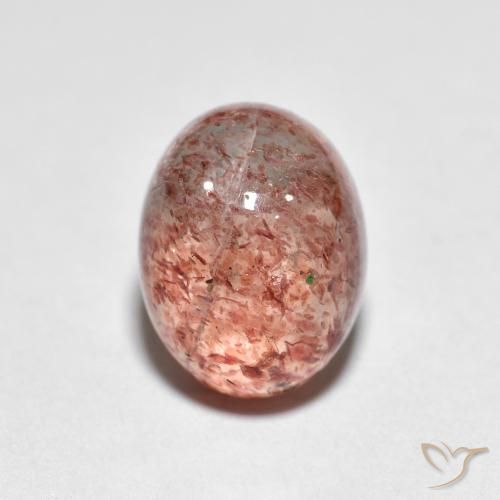 2.46ct Natural Vermelho Tijolo Claro Quartzo Morango, oval, Transparente