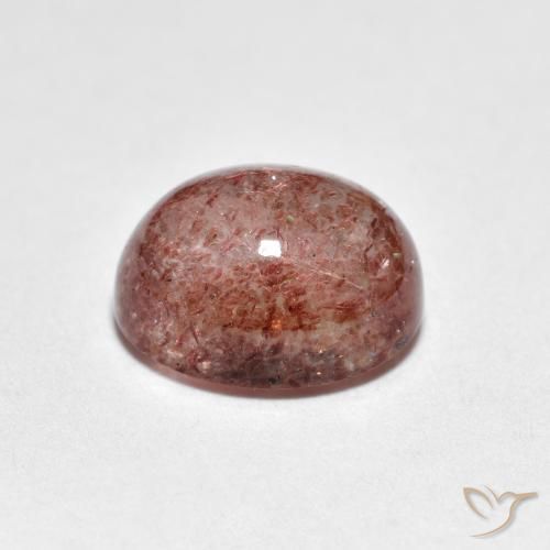 Quartzo Morango Vermelho Tijolo Claro Natural 2.46ct, oval, Transparente
