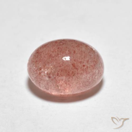2.51ct Natural joaninha vermelha Quartzo Morango, oval, Translúcido