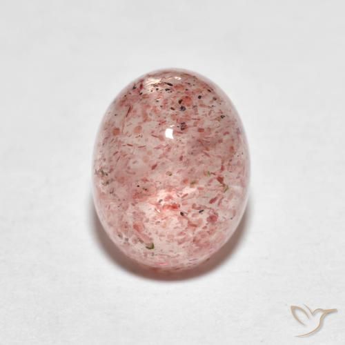 2.59ct Natural Rosa Terroso Quartzo Morango, oval, Translúcido