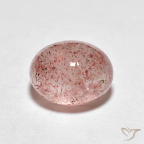 Quartzo Morango Rosa Terroso Natural 2.59ct, oval, Translúcido