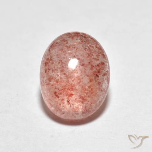 Quartzo Morango vermelho indiano Natural 2.49ct, oval, Transparente