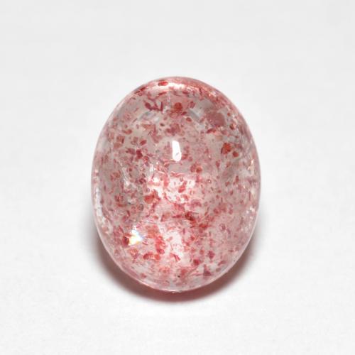 Quartzo Morango Rosa Médio Claro Natural 2.59ct, Corte Oval, Transparente