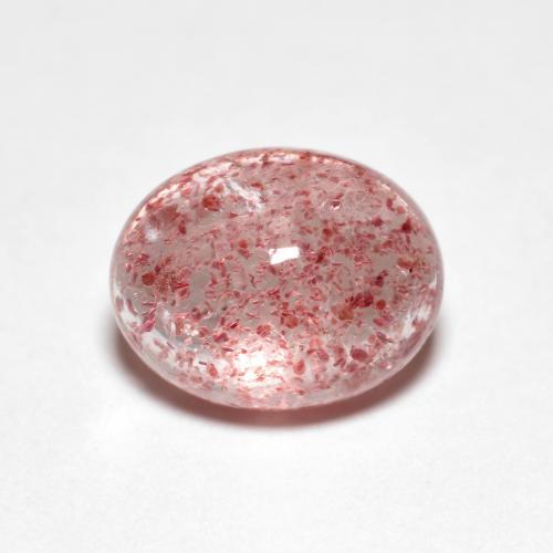 Quartzo Morango Rosa Médio Claro Natural 2.59ct, Corte Oval, Transparente