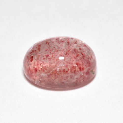 Quartzo Morango Rosa Médio Claro Natural 2.59ct, Corte Oval, Transparente