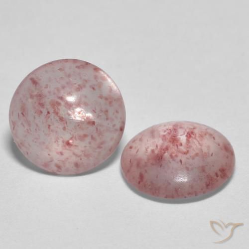 Pedras preciosas de Quartzo Morango Rosa choque claro natural de 1.48 ct, Redondo, Transparente