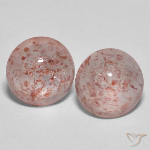 2.06ctw Natural Rosa Terroso Quartzo Morango, Redondo, Transparente