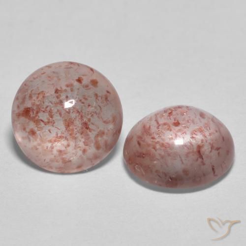 Pedras preciosas de Quartzo Morango Rosa Terroso natural de 2.06 ct, Redondo, Transparente