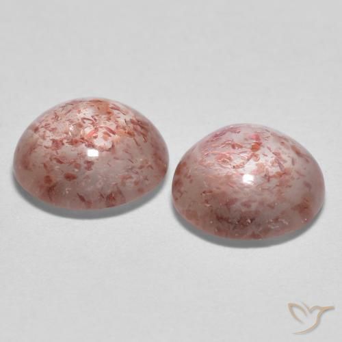 Pedras preciosas de Quartzo Morango Rosa Terroso natural de 2.06 ct, Redondo, Transparente