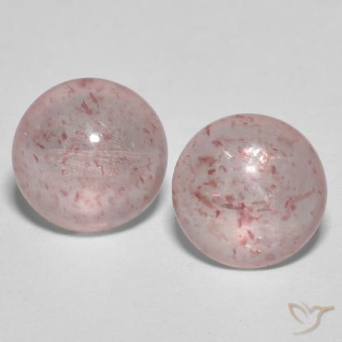 2.10ctw Natural Rosa Chiclete Claro Quartzo Morango, Redondo, Transparente