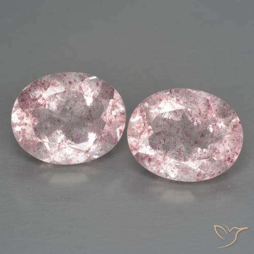 4.88ctw Natural Rosa Médio Claro Quartzo Morango, oval, Transparente