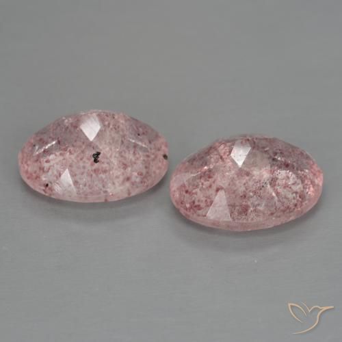 Pedras preciosas de Quartzo Morango rosa rosa natural de 4.80 ct, oval, Transparente