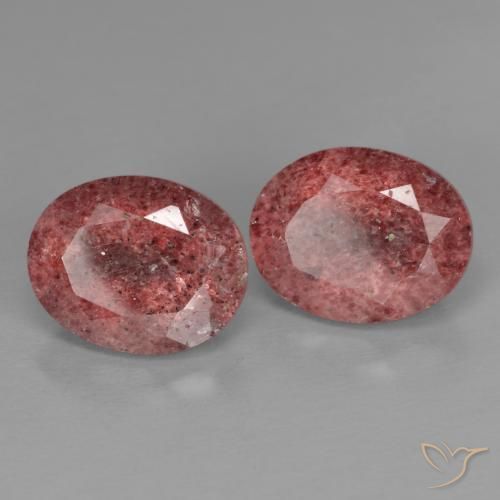 Pedras preciosas de Quartzo Morango rosa médio natural de 5.26 ct, oval, Transparente