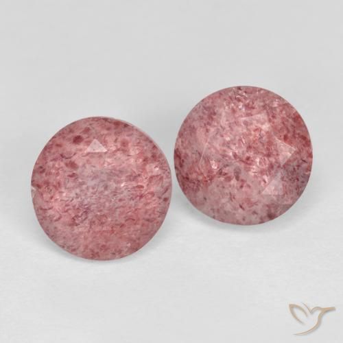 2.60ctw Natural Rosa Claro Rosa Quartzo Morango, Redondo, Translúcido