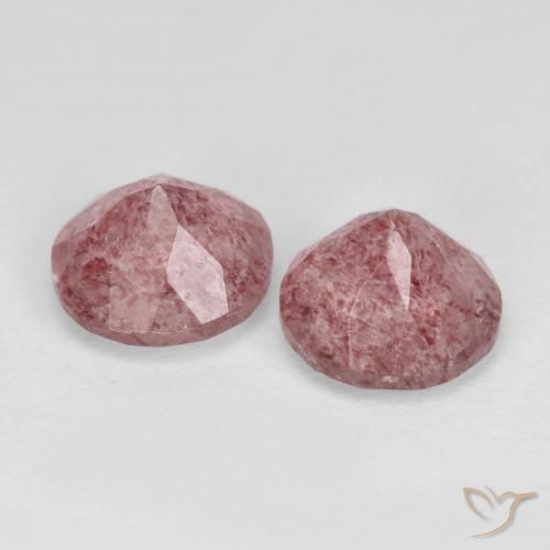 Pedras preciosas de Quartzo Morango Rosa Claro Rosa natural de 2.60 ct, Redondo, Translúcido