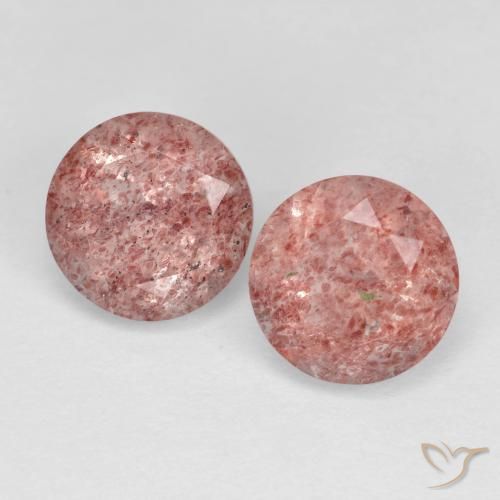2.71ctw Natural Rosa Claro Rosa Quartzo Morango, Redondo, Transparente