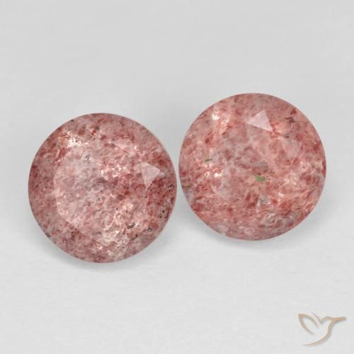 Pedras preciosas de Quartzo Morango Rosa Claro Rosa natural de 2.71 ct, Redondo, Transparente
