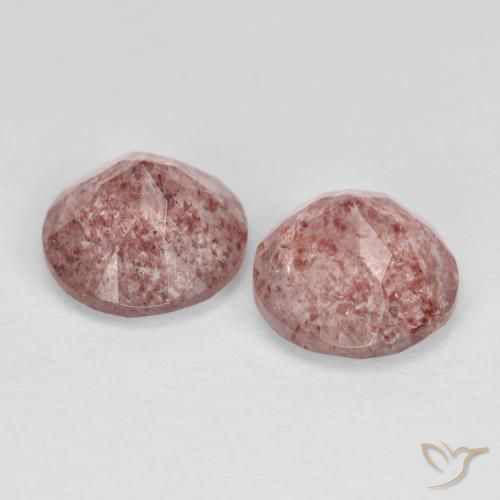 Pedras preciosas de Quartzo Morango Rosa Claro Rosa natural de 2.71 ct, Redondo, Transparente