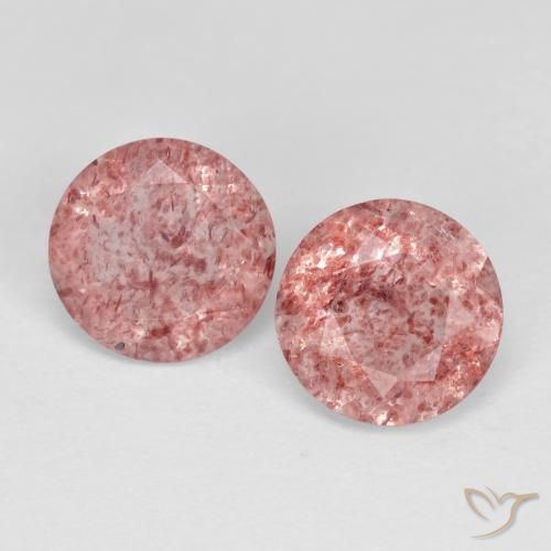 2.29ctw Natural Rosa Médio Claro Quartzo Morango, Redondo, Transparente