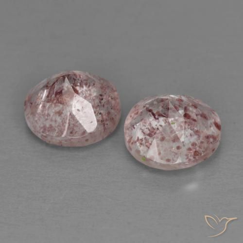 Pedras preciosas de Quartzo Morango Luz rosa natural de 2.66 ct, Redondo, Transparente