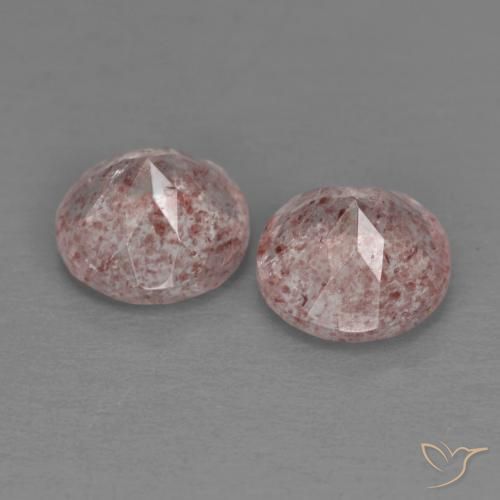 Pedras preciosas de Quartzo Morango Luz rosa natural de 2.50 ct, Redondo, Transparente