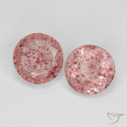 2.23ctw Natural Rosa escuro Quartzo Morango, Redondo, Transparente