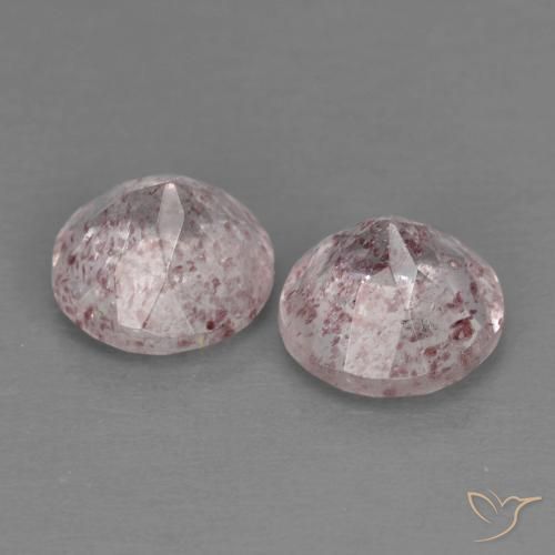Pedras preciosas de Quartzo Morango Luz rosa natural de 2.53 ct, Redondo, Transparente