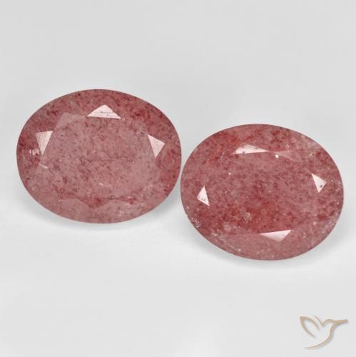 9.13ctw Natural Rosa escuro Quartzo Morango, oval, Translúcido