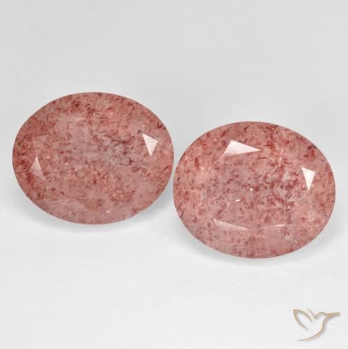 9.62ctw Natural rosa rosa Quartzo Morango, oval, Translúcido