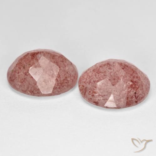 Pedras preciosas de Quartzo Morango rosa rosa natural de 9.62 ct, oval, Translúcido