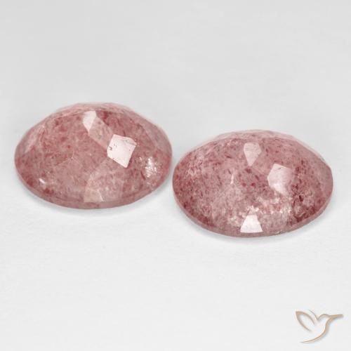 Pedras preciosas de Quartzo Morango Rosa Médio Claro natural de 8.94 ct, oval, Transparente