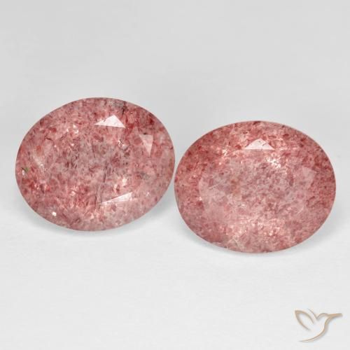 8.37ctw Natural rosa rosa Quartzo Morango, oval, Transparente