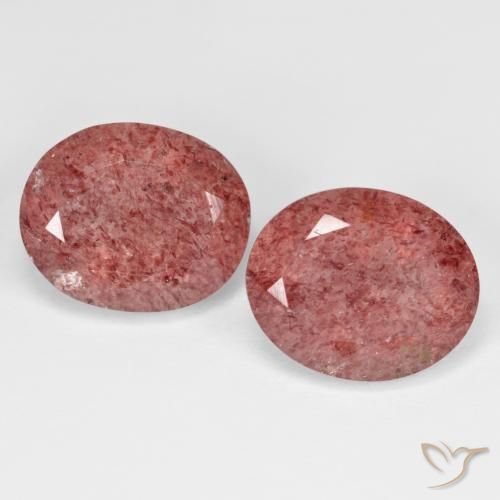 9.51ctw Natural Rosa Profundo Quartzo Morango, oval, Transparente