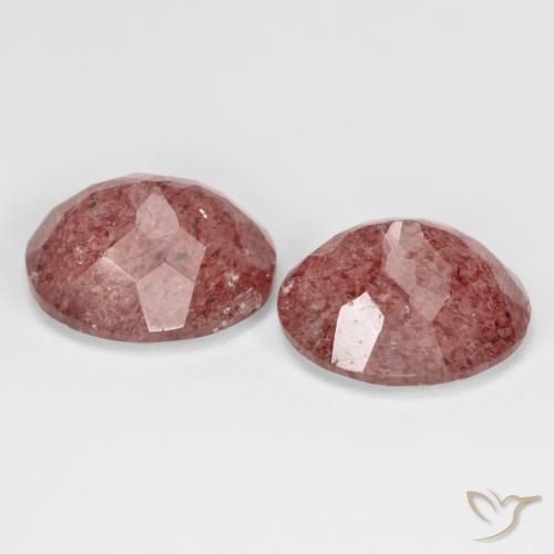 Pedras preciosas de Quartzo Morango Rosa Profundo natural de 9.51 ct, oval, Transparente