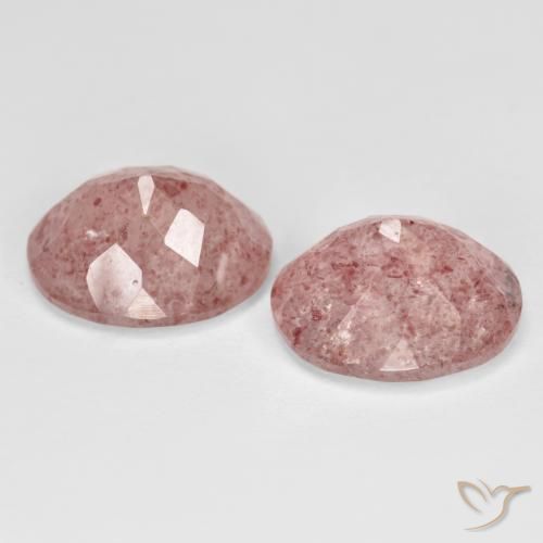 Pedras preciosas de Quartzo Morango Rosa Claro Rosa natural de 9.13 ct, oval, Transparente