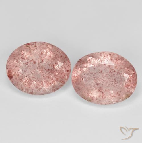 8.38ctw Natural Rosa Terroso Quartzo Morango, oval, Transparente
