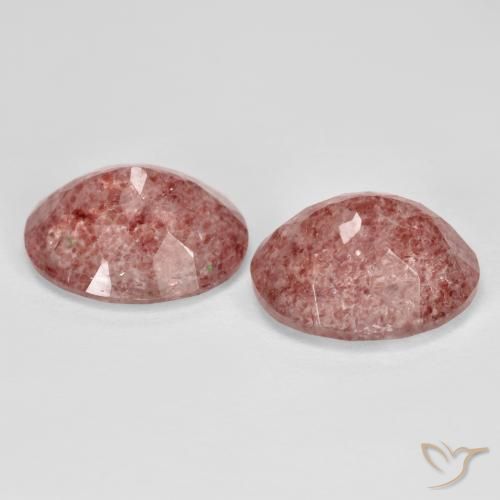 Pedras preciosas de Quartzo Morango rosa médio natural de 8.32 ct, oval, Transparente